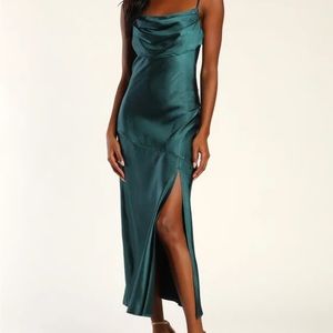 Deep Teal Satin Dress